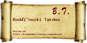 Bodánszki Tardos névjegykártya